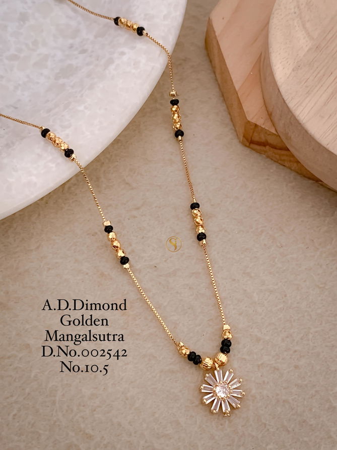 15 AD Diamond Daily Wear Golden Mangalsutra Wholesale Price In Surat
